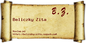 Beliczky Zita névjegykártya